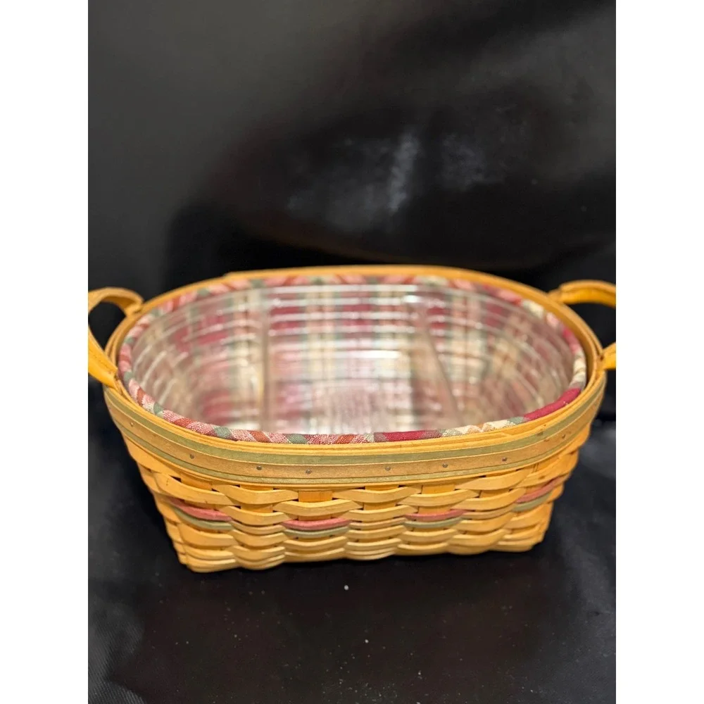 Longaberger 2001‎ Autumn Reflections Large Pail Blessings Basket Tartan Liner